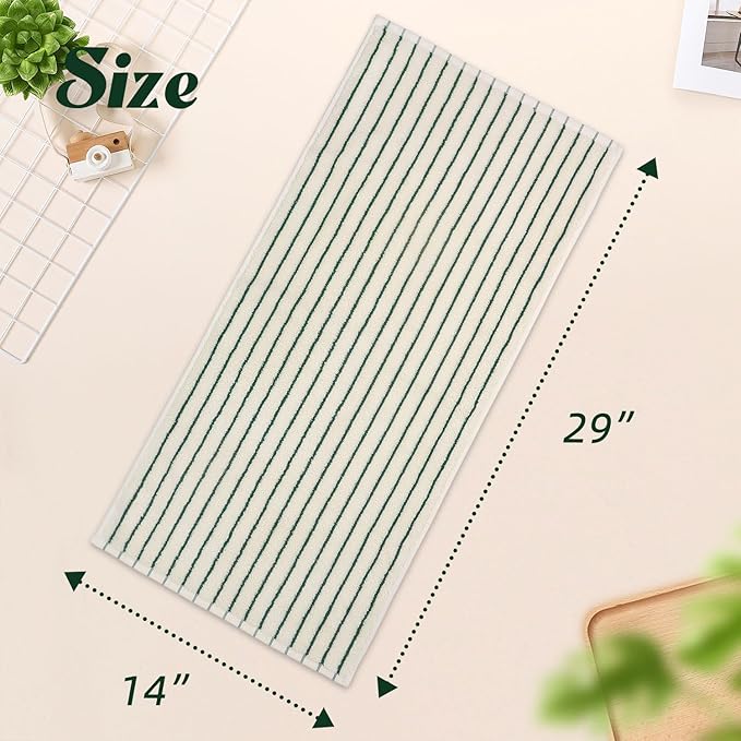 Jacquotha Green Striped Hand Towels