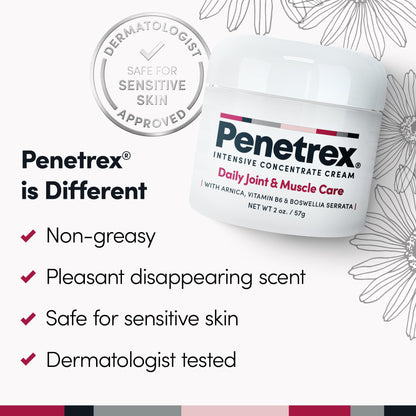 Penetrex Joint & Muscle Therapy - Soothing Muscle Rub for Back, Neck, Hands, Feet - Premium Whole Body Rub with Arnica, Vitamin B6 MSM & Boswellia - Non-Greasy 2oz Cream