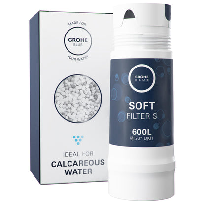 GROHE Blue S-Filter Cartridge - Replacement Filter for Blue and Red Water Systems for Fresh Filtered Water, Reduces Limescale and Heavy Metals, Capacity 600 Litre, 40404001