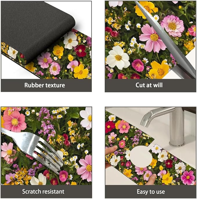 Bimkole 1 PCS Faucet Absorbent Mat, Kitchen Faucet Sink Splash Guard Wraparound