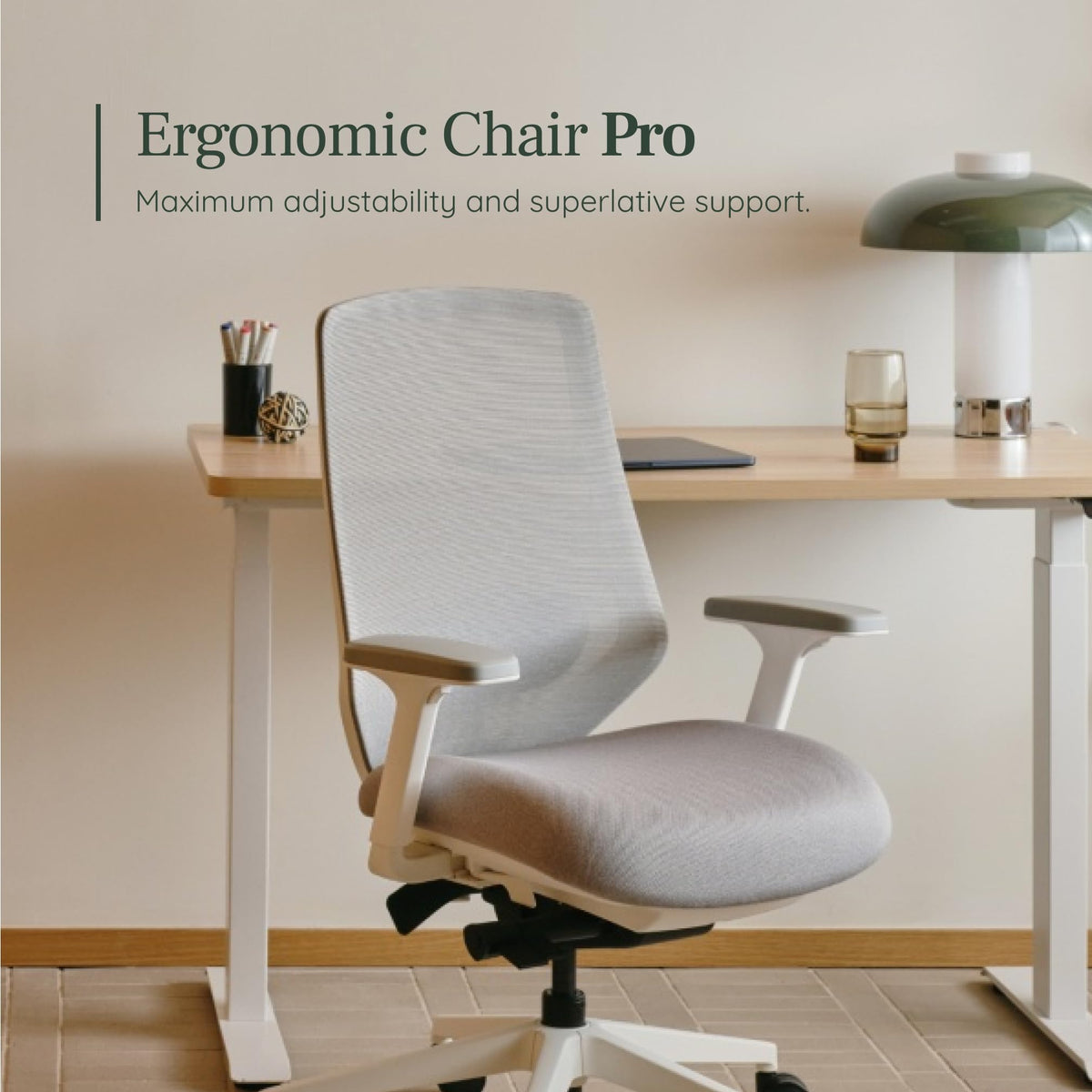 Branch Ergonomic Chair Pro - Mesh Office Chair with 14 Points of Adjustment - Height, Depth & Tilt Adjustable - 5D Armrests - Forward Tilt, Smooth Recline, and Lumbar Support - Mineral