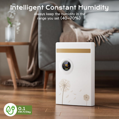 Dehumidifier for Home 2.2L, Electric Dehumidifier 2 Mode 1-24 Hour Timer UV Purification LED Display Automatic Defrosting w Remote Control Moisture & Mold Removal GB-100 for Bedroom, Bathroom, Office