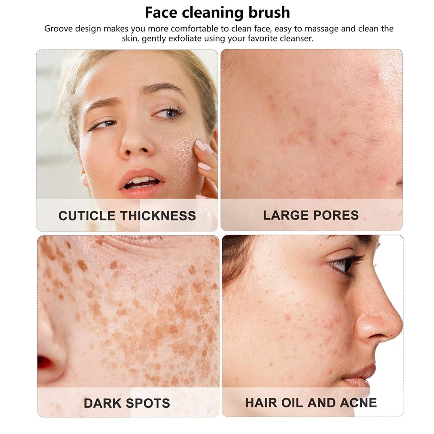 Face Scrubber, Gentle Pore Scrubber Silicone Face Exfoliating Scrubber, Face Wash Brush Manual Waterproof Cleansing Skin Care Face Scrub Wash Brushes for Men and Women
