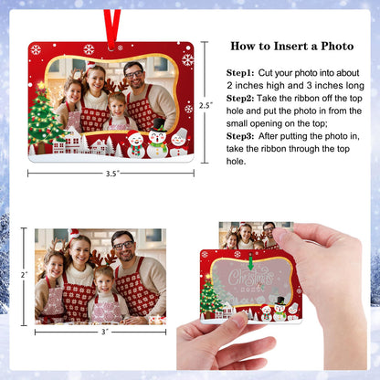 PETCEE 2025 Family Picture Frame Christmas Ornaments - Family Personalized Photo Frame Ornaments for Christmas Tree Decorations for Families Friends Women Girls Sisters