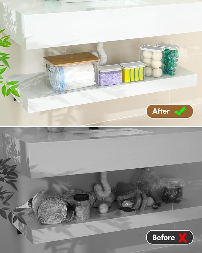 Trash Bag Dispenser Dishwasher Pods Container, 5 in 1 Garbage Bags Holder Under