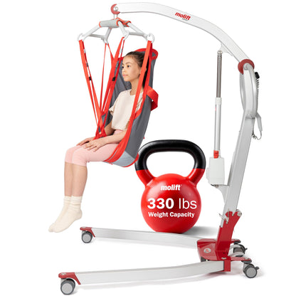 Molift Smart 150 Premium Electric Patient Lift Transfer Chair - No-Assembly Foldable Design for Home & Travel - Intelligent Professional-Grade Lift Assist for Elderly & Limited Mobility - 330 lbs Cap