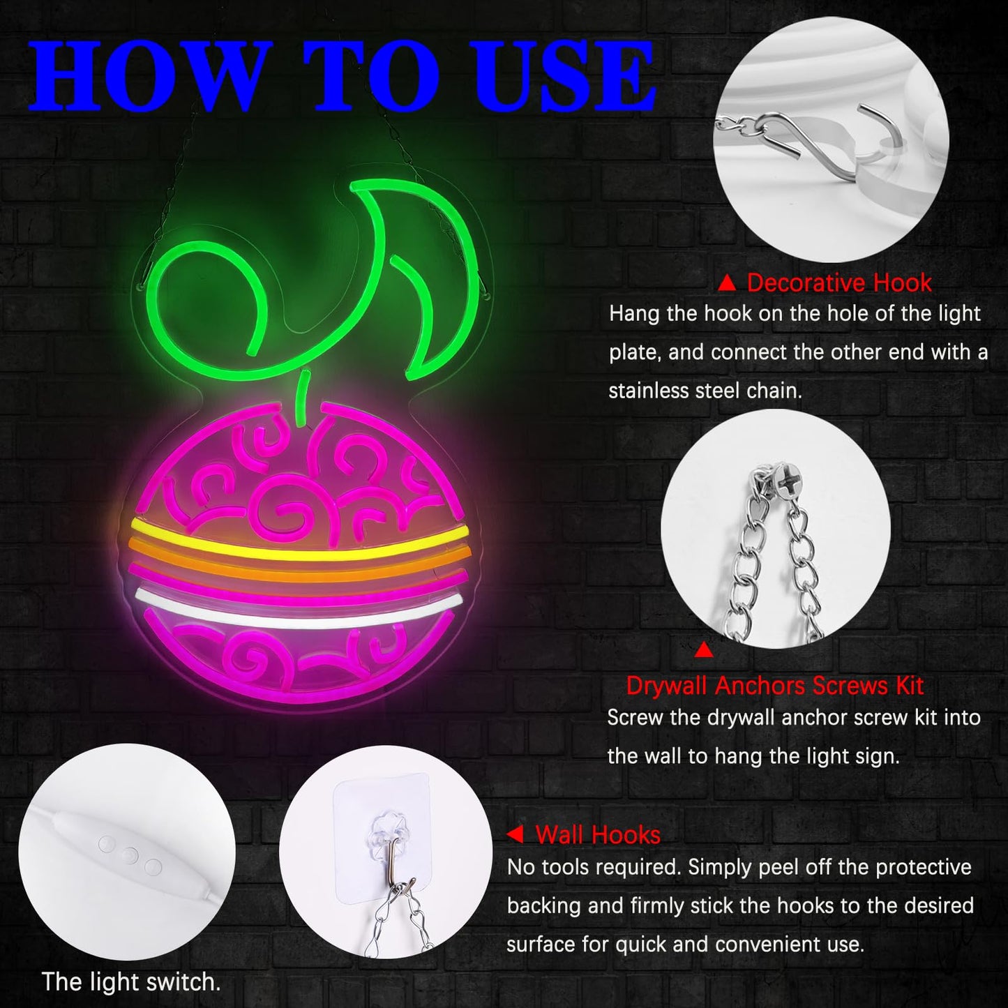 GTOTd Cyber Fruit-Orange Wall Art Decor Lamp Led Neon Sign.Music Christmas Gifts Bedroom Gifts Merch Party Supplies for Acrylic USB Powered Home Night Light Living Kids Room Shop Bar