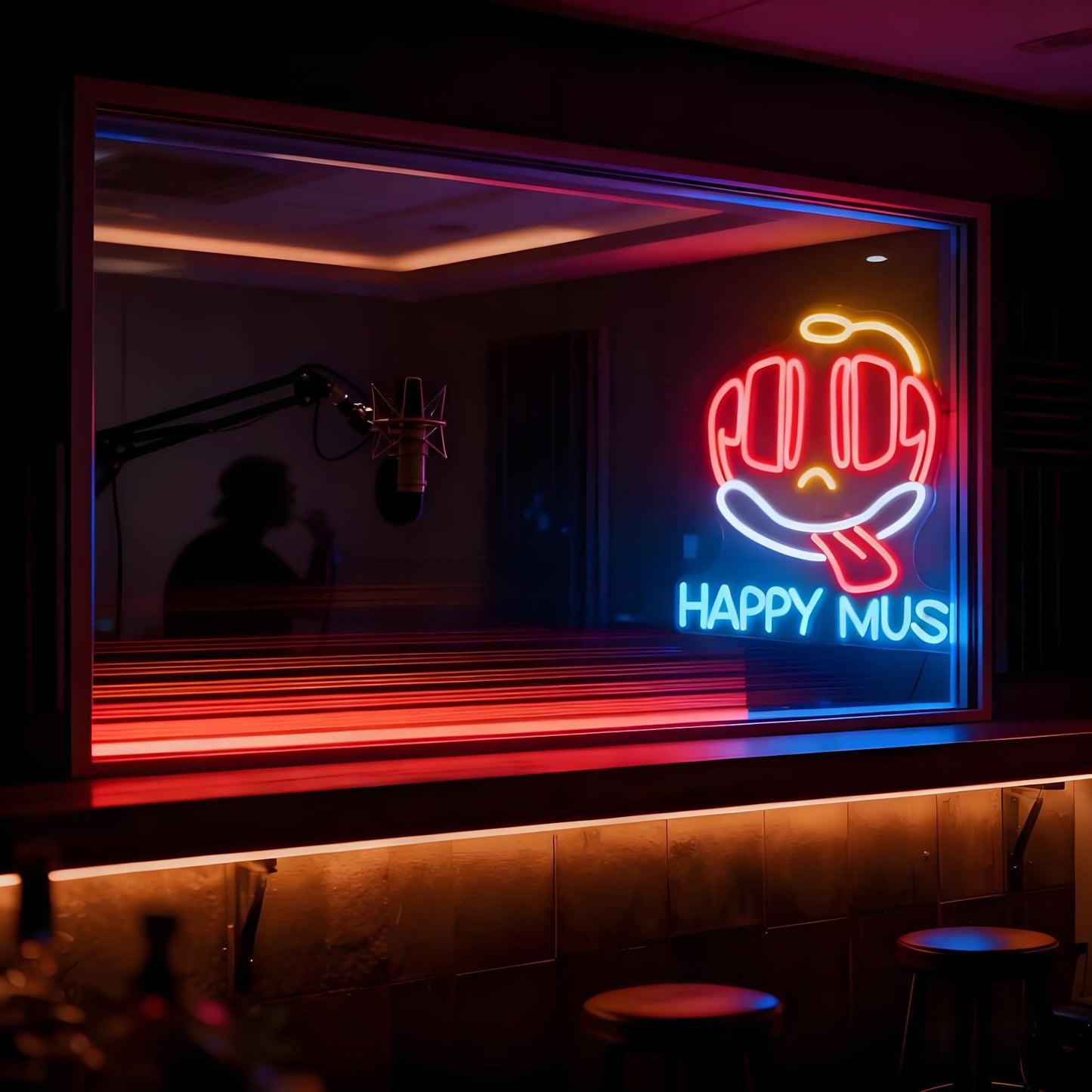 Neonawall Happy Music Neon Sign for Wall Decor Light Up Letters Business Led Sign Music Birthday Party Signs Led Decorative Night Signs Room Decorations Christmas Party Gifts for Bar Musician Studio
