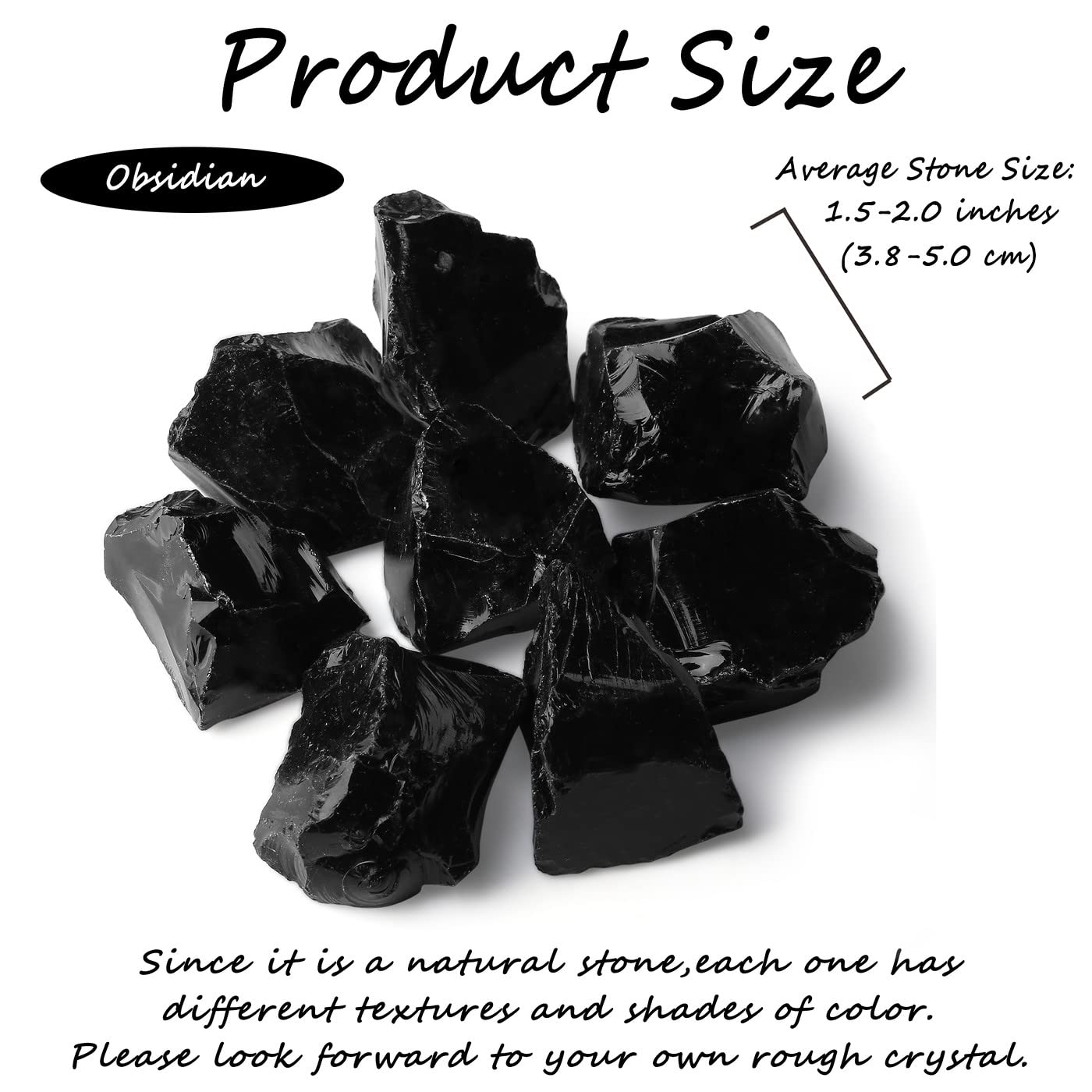 ZHIYUXI 2" Obsidian Crystal Raw Crystals Bulk Crystals and Stones Rough Natural Quartz Black Obsidian Stone Rocks for Tumbling Witchcraft Wire Wrapping Fountain Rocks Cabbing Room Decor 4Pcs