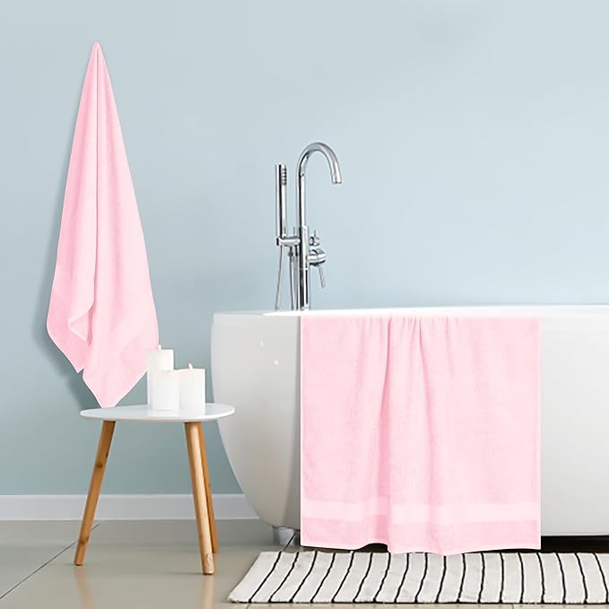 GLAMBURG Premium Cotton Oversized 2 Pack Bath Sheet 35x70-100% Pure Cotton