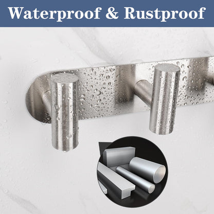 Vanloory Coat Hook Rack, Wall Mounted Rack with 4 Hooks, Heavy Duty Towel Rack Wall Hooks for Hanging Jacket, Stainless Steel Coat Hanger for Bathroom Entryway Mudroom (Brushed Nickel)