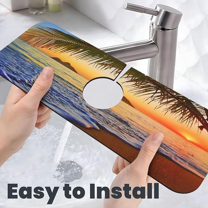 Coco Beach Kitchen sink faucet pad, strong water absorption, anti slip