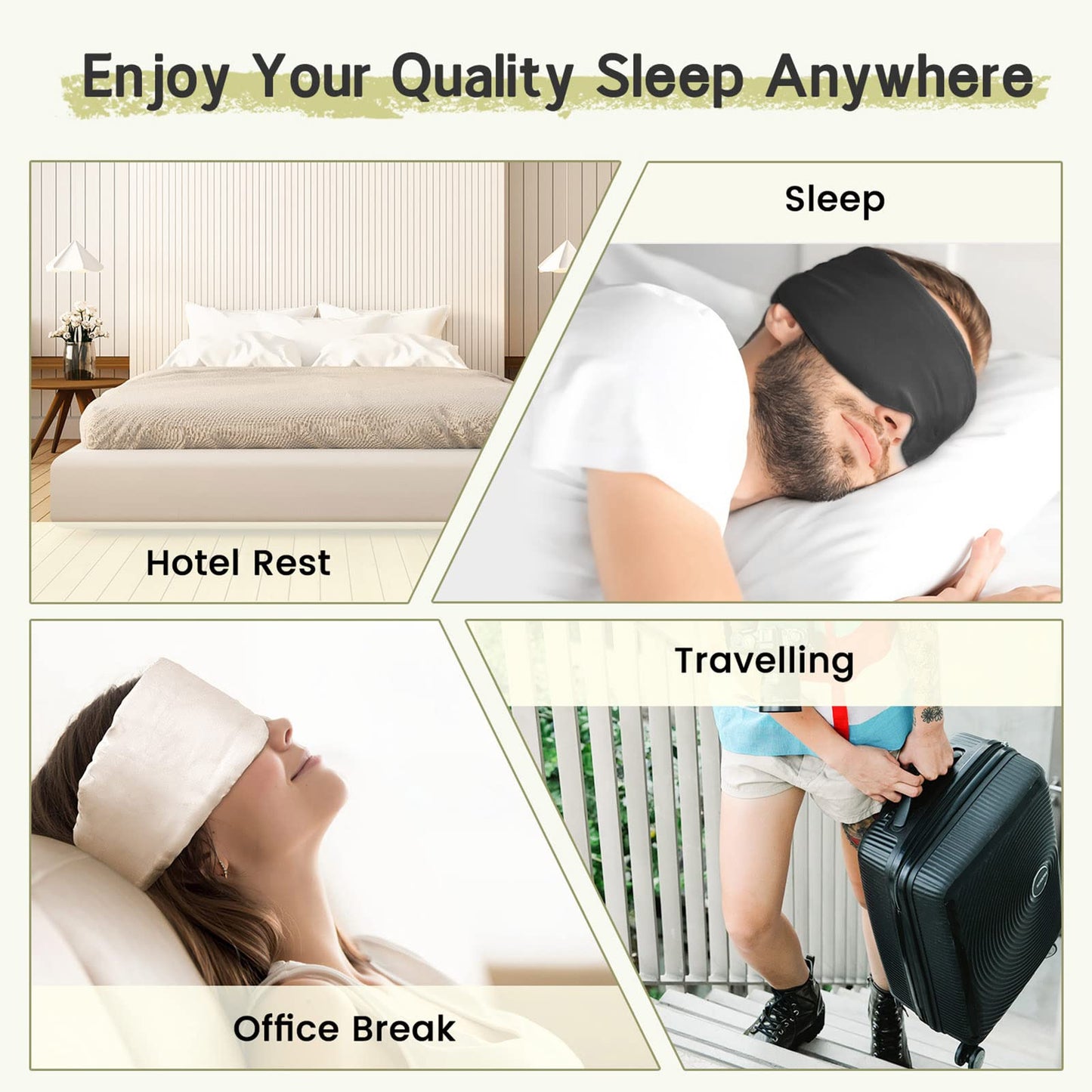 100% Handmade Bamboo Sleeping Eye Mask for Women for Men,Night Masks,Organic Sleep Mask,Blockout Eye Mask for Sleeping,Large Size Adjustable (Navy Blue)