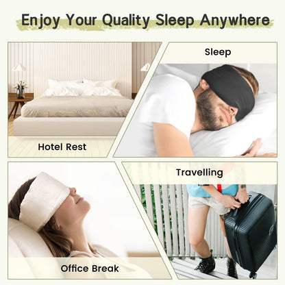 100% Handmade Bamboo Sleeping Eye Mask for Women for Men,Night Masks,Organic Sleep Mask,Blockout Eye Mask for Sleeping,Large Size Adjustable (Navy Blue)