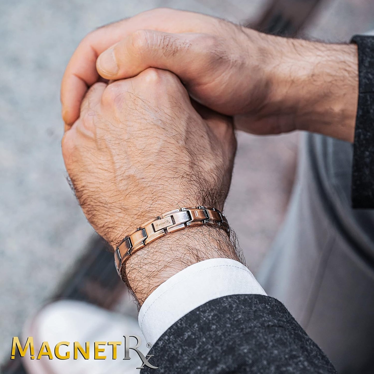 MagnetRX® Pure Copper Magnetic Bracelet - Magnetic Copper Bracelets for Men - Adjustable Length with Sizing Tool (Leo Style)