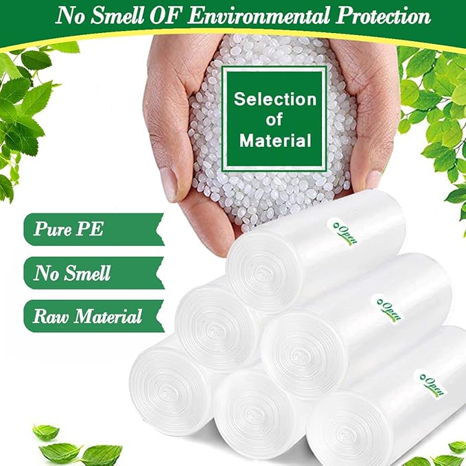 2.5 Gallon 120 pcs Small Clear Trash Bags, Strong 2.5 Gallon 2.6 Gallon Garbage