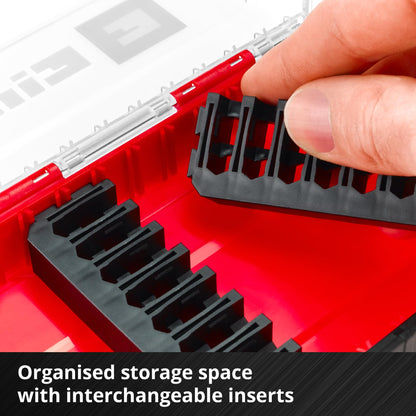 Original Einhell M-CASE 33-piece bit set (for cordless screwdrivers and power drills with 50 mm bits made of S2 steel, quick-change bit holder made of carbon steel incl. storage box)