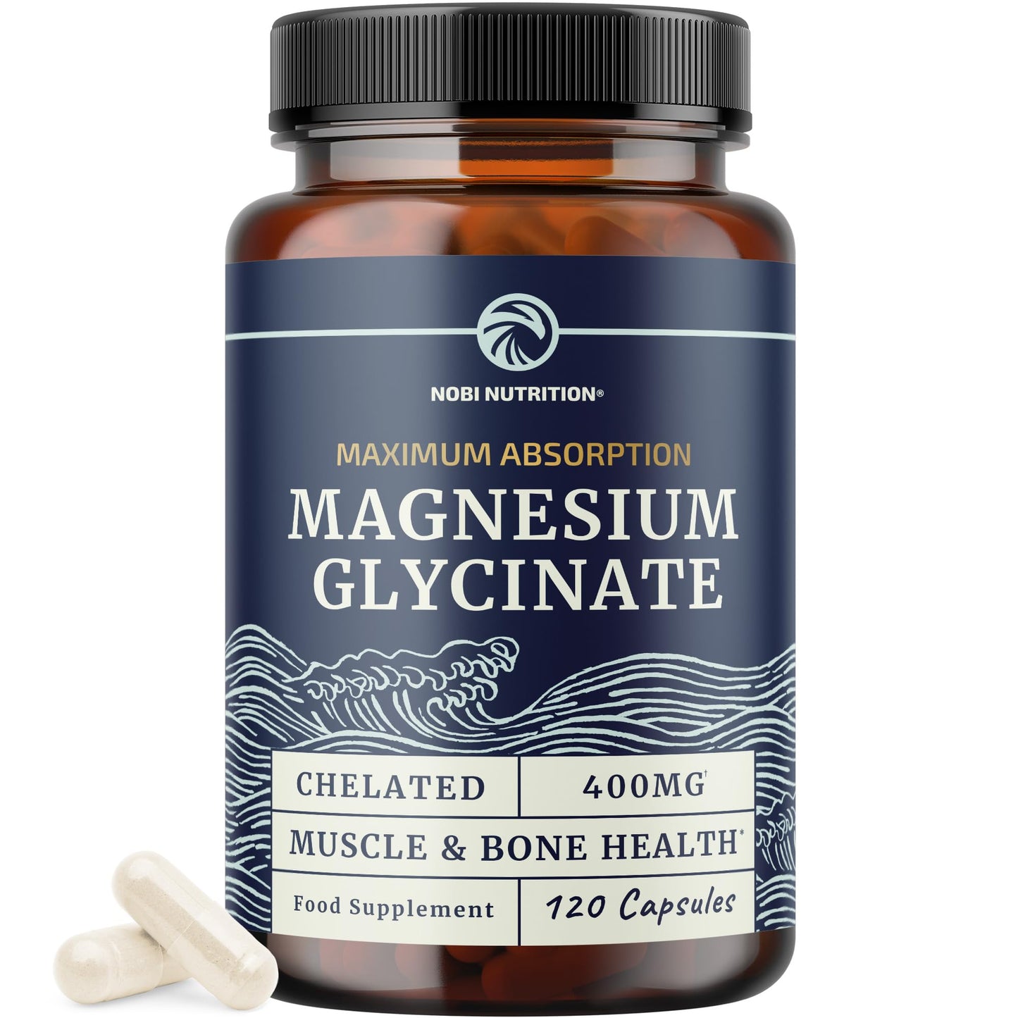 Magnesium Glycinate 400mg | Chelated Bisglycinate for Muscle Relaxation, Bones, Heart, Nerve, Sleep & Calm Support for Women & Men | High Absorption Magnesium Chelate Supplement | 120 Capsules