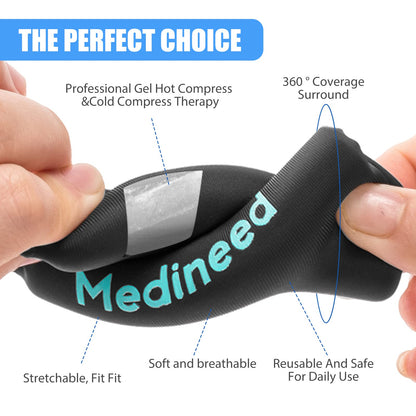 2PCS Finger Sleeves Gel Ice Pack, Lasting Cold Compress Freeze Sleeve, Reusable Finger Brace Ice Packs for Injuries, Arthritis, Tendonitis, Gout, Sprains, Middle Protectors (Black)