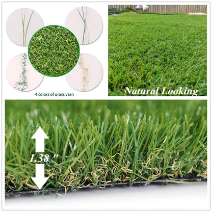 ALTRUISTIC 7FTX13FT Realistic Pet Artificial Grass for Dogs Indooor Outdoor Decor, 1.38 Inch 70 oz Extra-Heavy & Thick Garden Lawn Landscape Synthetic Grass Turf, Fake GrassTurf Mat Rug