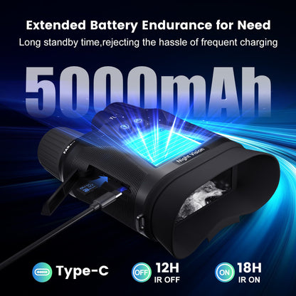 MAXDONE Night Vision Goggles - 4K Night Vision Binoculars for Adults with 5000mAh Fast Charging Battery, 8X Zoom, f/1.4 HD Camera, 32GB Card and 1968FT Viewing Range for Camping Hunting & Security