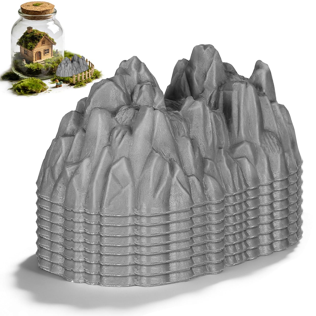 YARNOW 20Pcs Miniature Rockery Statues Realistic Plastic Rocks for Garden Mini Rockery Ornament Landscape Mountain Model Home Office Dcor
