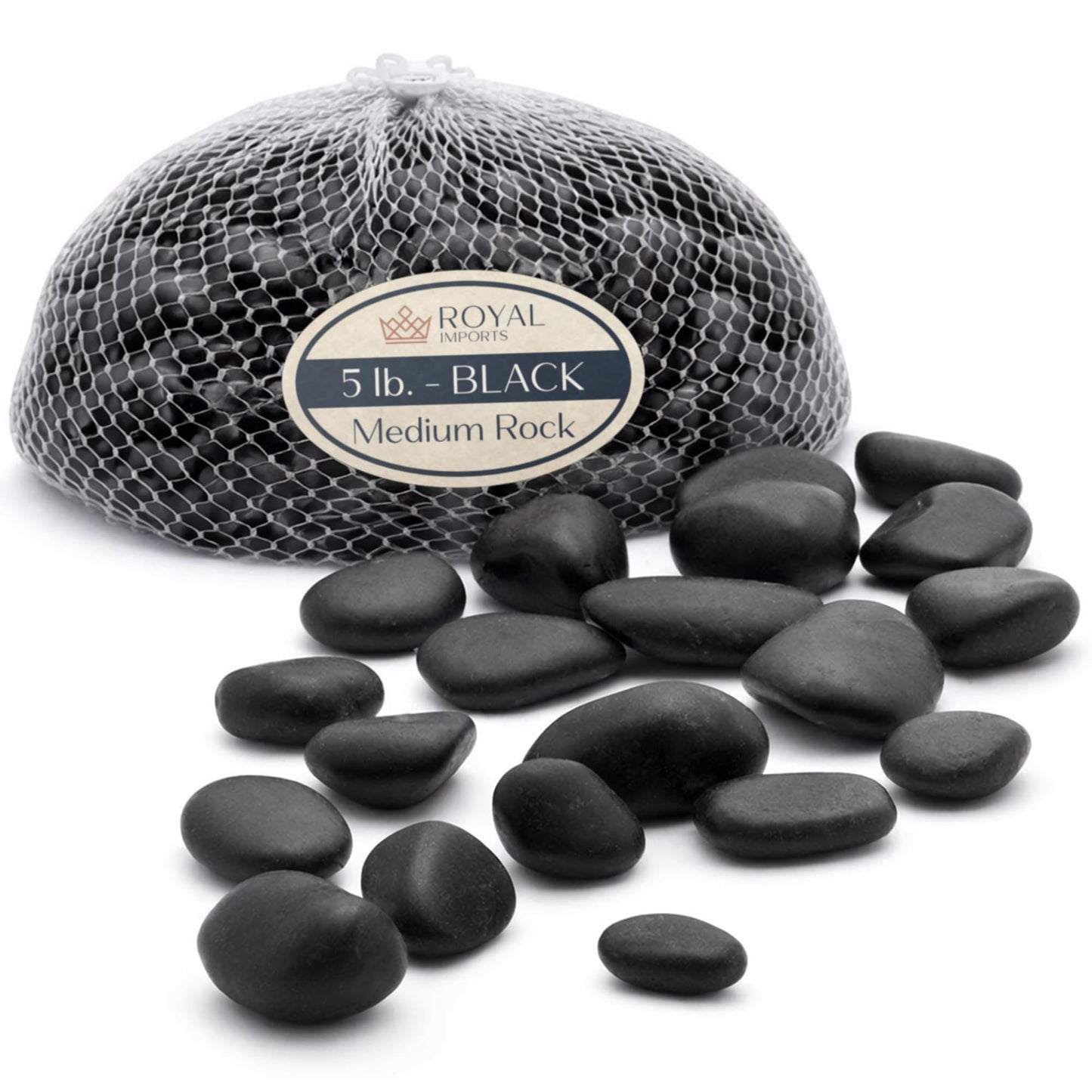 River Rocks Decorative Ornamental Vase Filler 1"-1.5" Black Aquarium Gravel 5 lbs - Landscaping Pebbles for Indoor Plants, Fish Tank Gravel, Terrarium& Home Decor, DIY & Crafting – Royal Imports