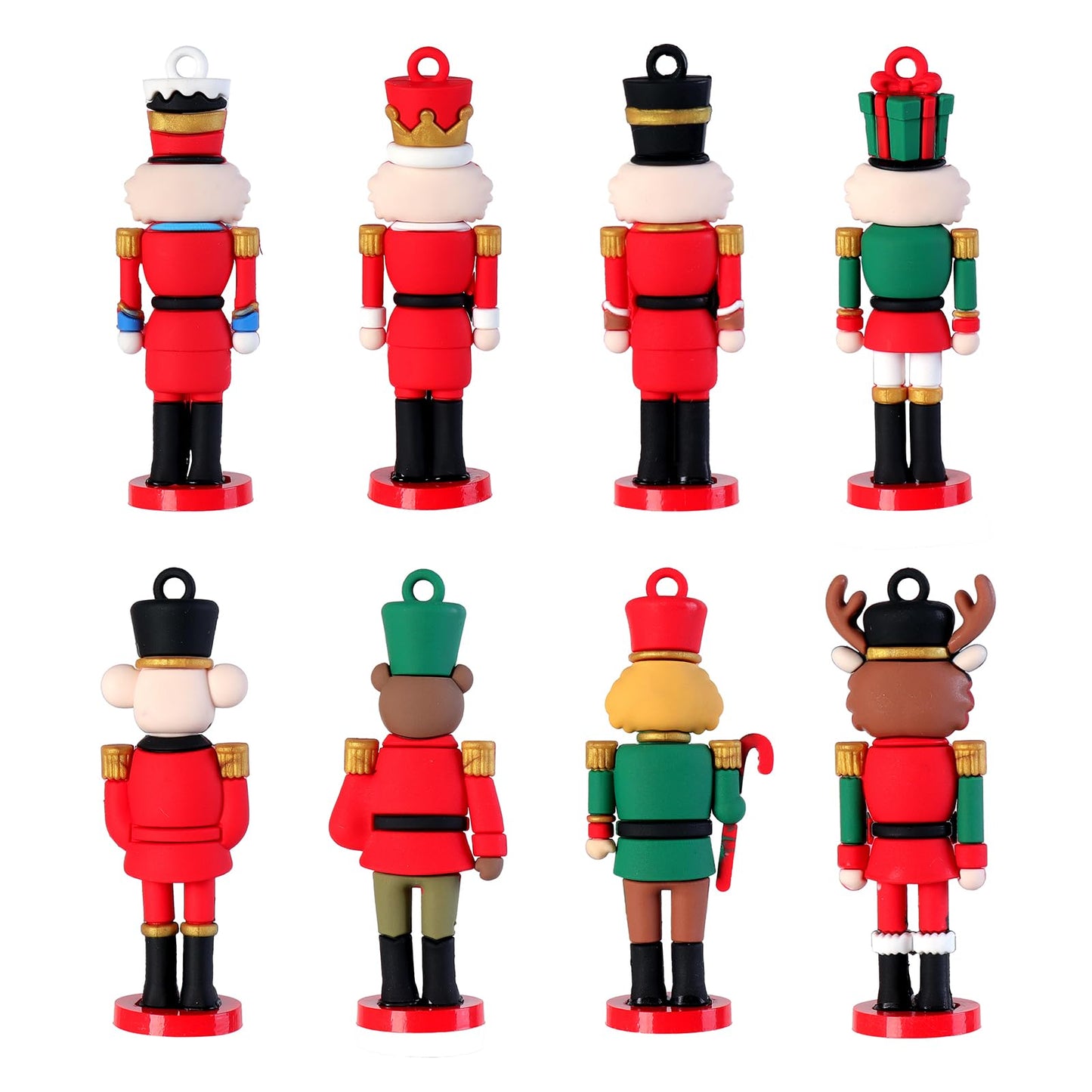 8PCS Christmas Nutcracker Ornaments for Tree, Vivid Nutcracker Soldiers Christmas Tree Decorations for Xmas Tree Festive Hanging Ornament Holiday Party Decor