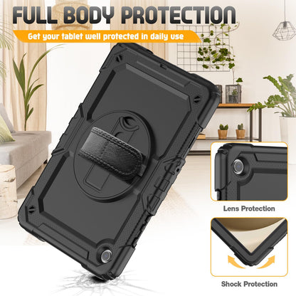 SEYMCY Case for Samsung Galaxy Tab A9+/ A9 Plus 11 Inch 2023, Full Body Shockproof with Screen Protector, 360° Rotating Hand Strap & Stand, Shoulder Strap for Samsung A9 Plus Tablet Case, Black