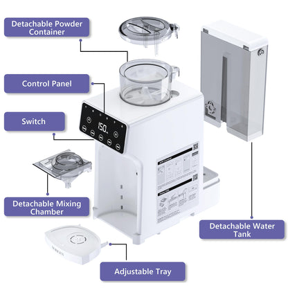 Horigen Smart Baby Formula Maker - Advanced WiFi Bottle Maker Formula Machine with Automatic Mix & Clean, Instant Warm Water, Fast Milk Make with Accurate Dispensing & Temperature Control