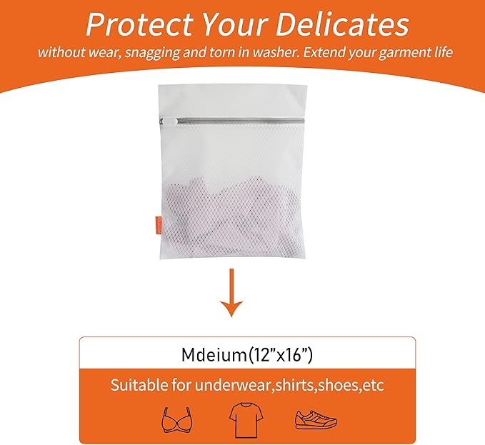 Polecasa 3Pcs 12 x 16 Inches Extra Durable 125g Diamond Mesh Laundry Bags
