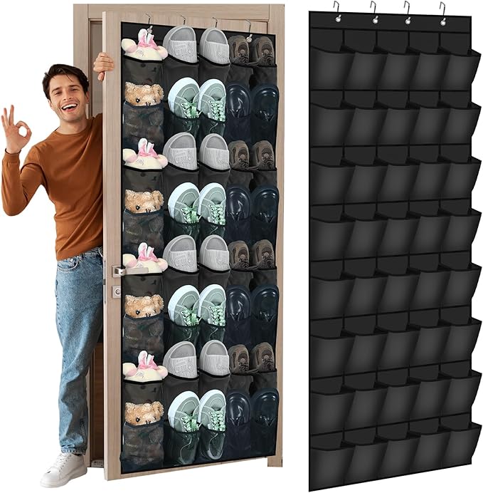Windyun 40 Over the Door Shoe Organizer Large Breathable Mesh Pockets Hanging