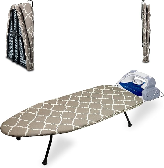 Metal Mesh Panel Tabletop Ironing Board | Foldable Iron Board | Heavy Duty