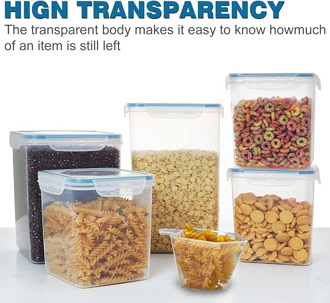 VERONES Large Tall Airtight Food Storage Containers, 10 PACK Plastic Airtight