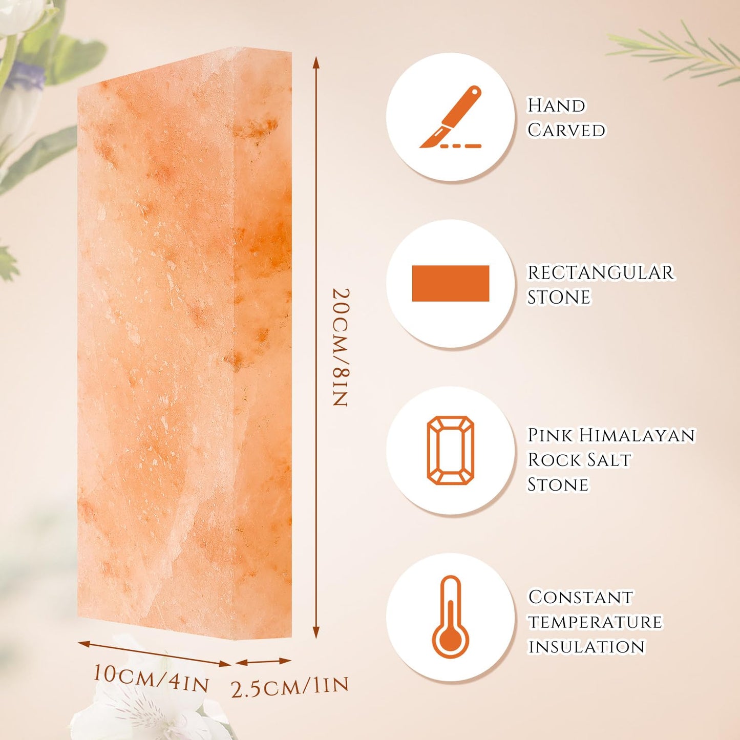 Swiffen 12 Pcs Himalayan Salt Tiles for Sauna Spa, 8 x 4 x 1 Inches, Natural Pink Salt Bricks Bulk Stone Blocks for Building Sauna Room, Spa Walls, Massage, Dry Aging, Wellness Centers, Home DIY Decor
