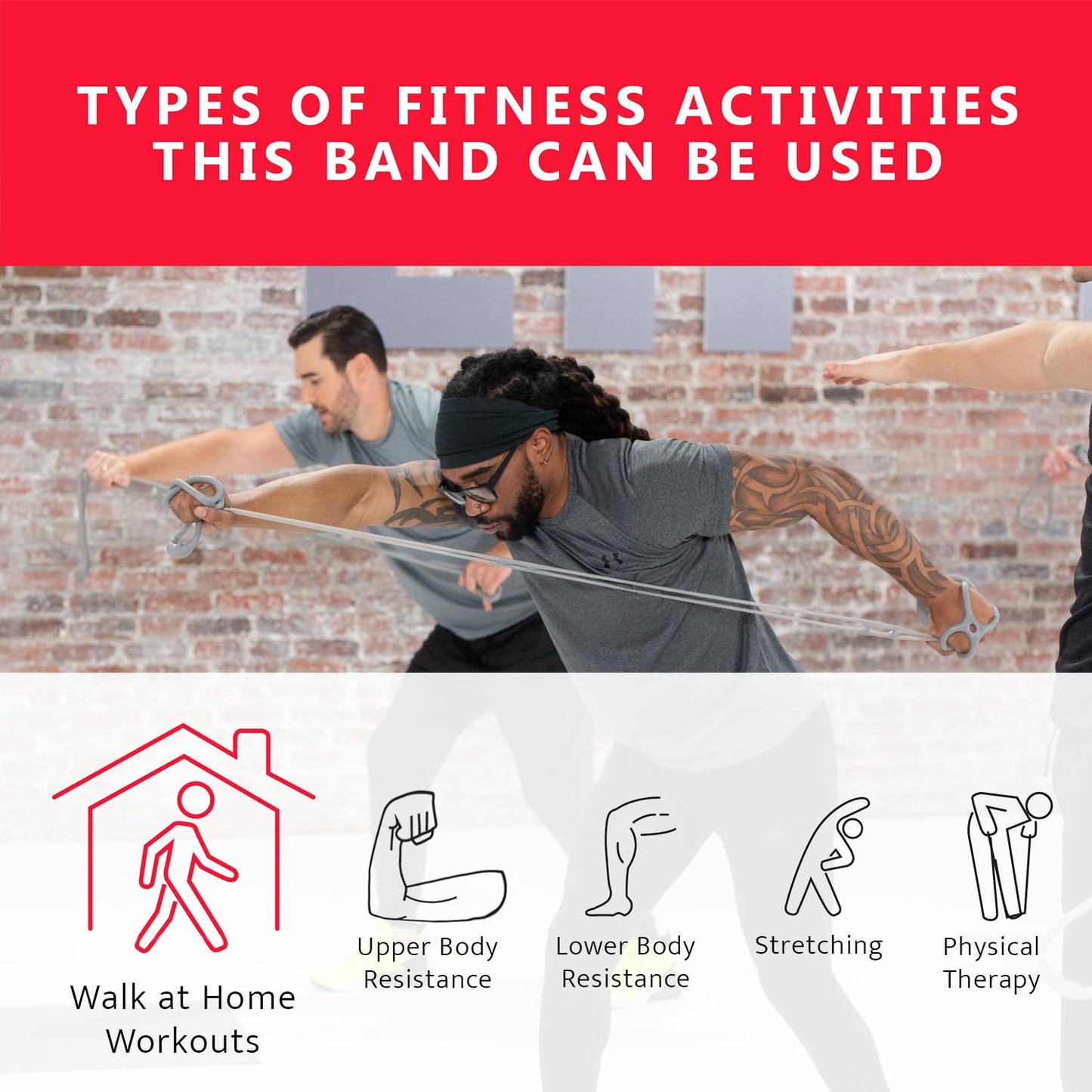 Walk at Home Resistance Bands 7 Ring Adjustable Resistance Bands for Working Out Home Workout Walking Exercise Workout Bands Fitness Program Exercise Bands Stretch Bands for Recovery, Black