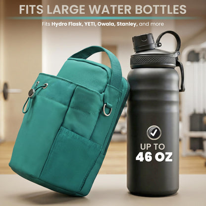 ABZZZ Magnetic Gym Bag Magnetic Water Bottle Holder For Gym Water Bottle Holder With Magnet Pocket For Phone Keys Shaker Wallet Crossbody Workout Golf Cart Men Women