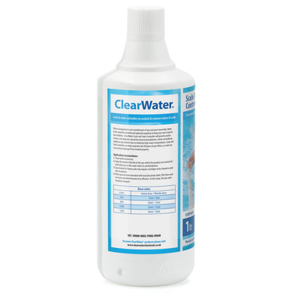 Clearwater Scale and Stain Controller Treatment for Filter Pumps, Hot Tubs, Spas and Pools, 1 Litre, White