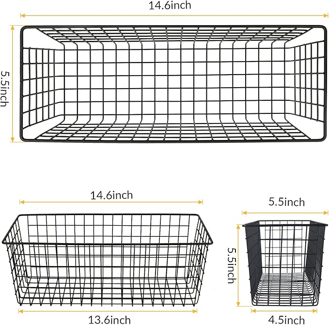 2 Sets Extra Large Hanging Wall Basket, WallmountedFruit Vegetable Toy Snack