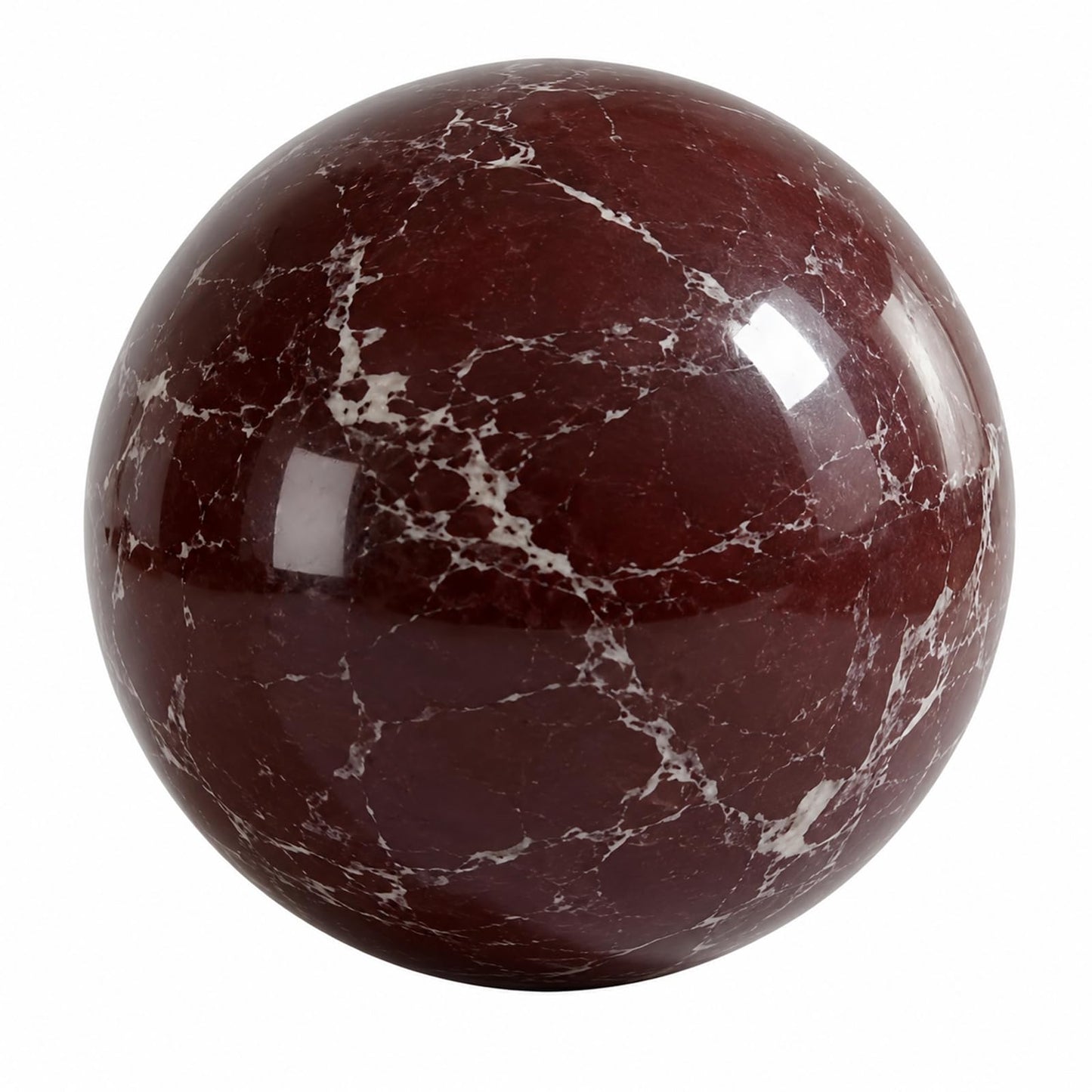 SIRIZEN-DIVING Rosa Levanto Natural Marble Decorative Sphere, Small Solid Stone Ball Accent for Shelf, Tray, Dresser and Tabletop Decor, 6cm Diameter