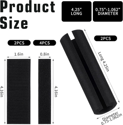2 Pcs Foam Handle Cover Buffer Tube Cover 4.33 Inch NBR Rubber Foam Grip Wrap Comfortable Foams Tubing Handle Grips for Fitness Home Lawn Bicycle Motorbike Handlebar Replacement Black