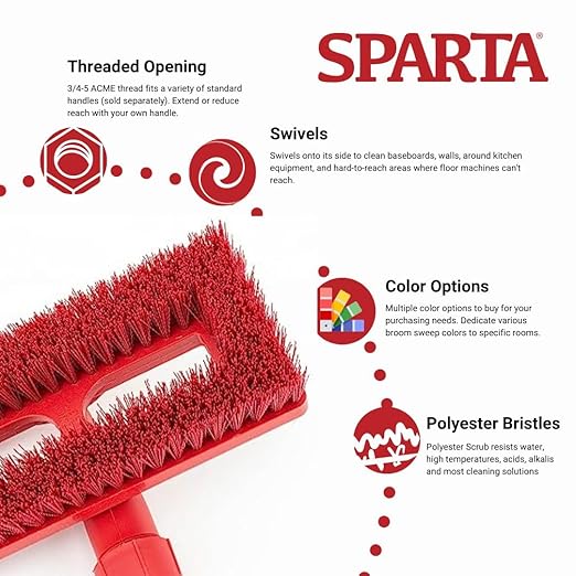 SPARTA 3638831EC05 Polyester Rectangle Scrub Brush, Floor Brush, Cleaning Brush