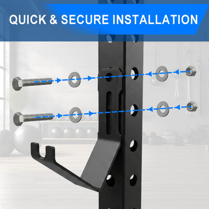 Lights Mountain Universal Battle Rope Storage Attachment, Heavy-Duty Steel Rack Mounted Hanger for Fitness Ropes & Resistance Bands, Adjustable Fits Most Power Cages, Home Gym Organization