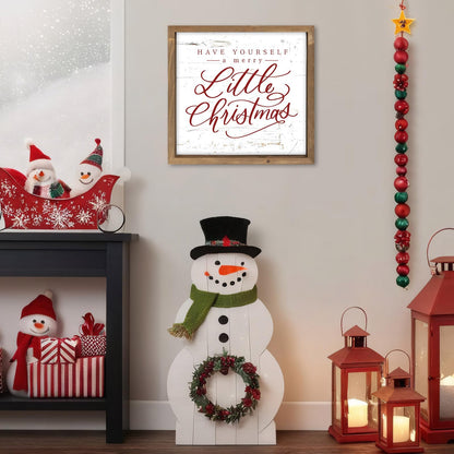 flangairy Have Yourself A Merry Little Christmas Sign, 11.8 Inch Wooden Xmas Wall Decor Art, Holiday Decorative Signage Table Shelf Mantel Bedroom Bathroom Rustic Farmhouse Decorations for Home Office