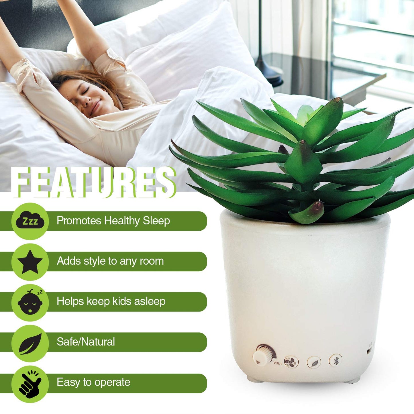 Sleep Plant - Sound Machine - Fan Sounds - White Noise - Nature Sounds