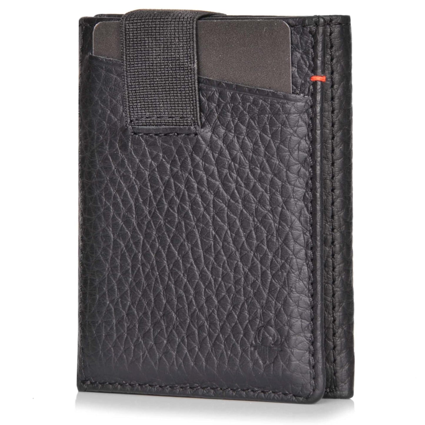 DONBOLSO Wallet 2 I Slim Wallet with Coin Pocket and RFID Protection I 8 Card Slots for up to 12 Cards I I Genuine Leather Credit Card Holder for Men and Women I Black Grained Nappa