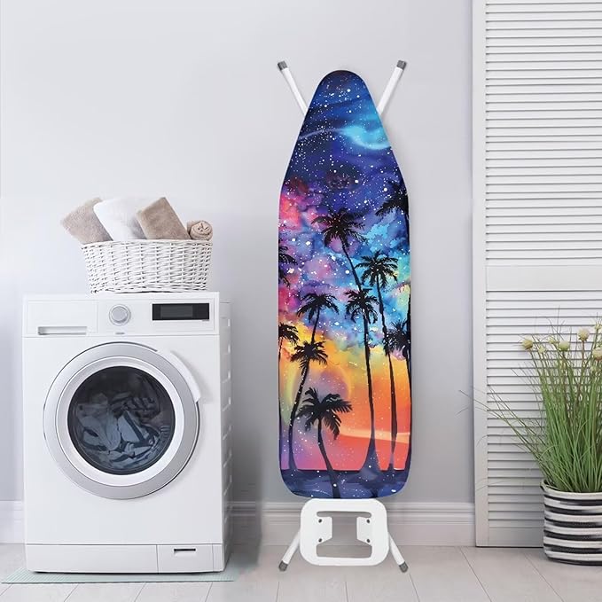Tropical Palm Tree Ironing Board Cover and Pad Standard Size Padding Decorative