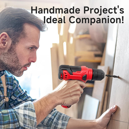 Tool Set - 8V Cordless Drill Set, 132 Piece Home Tool Set With Hand Drill, Tool Kit for Women & Men, Perfect for Homeowner, Diyer, Handyman