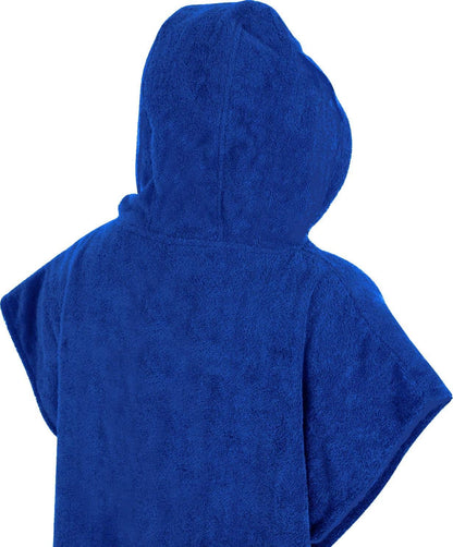 Adore Childrens Hooded 100% Cotton Changing Robe with Pocket Beach Terry Towelling Poncho Towel Swimming Surf (Royal Blue, Age 10-13)