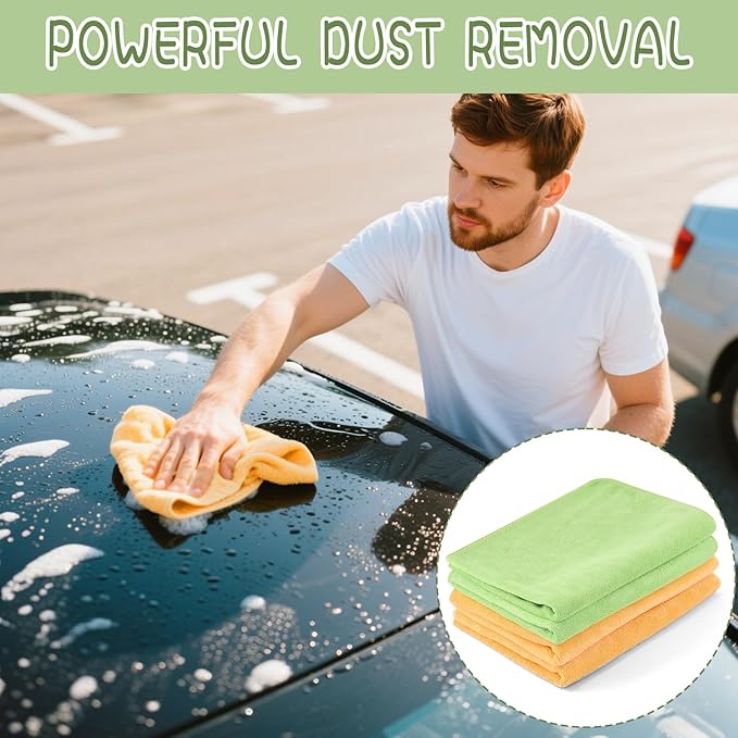 4 Pack Extra Large Microfiber Cleaning Cloths 20"x30", Lint-Free Reusable Towels